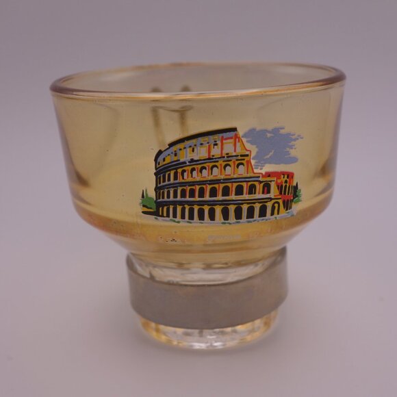 Set of Six(6) Roma Scene Glass Cups with Metal Handles - Picture 2 of 14